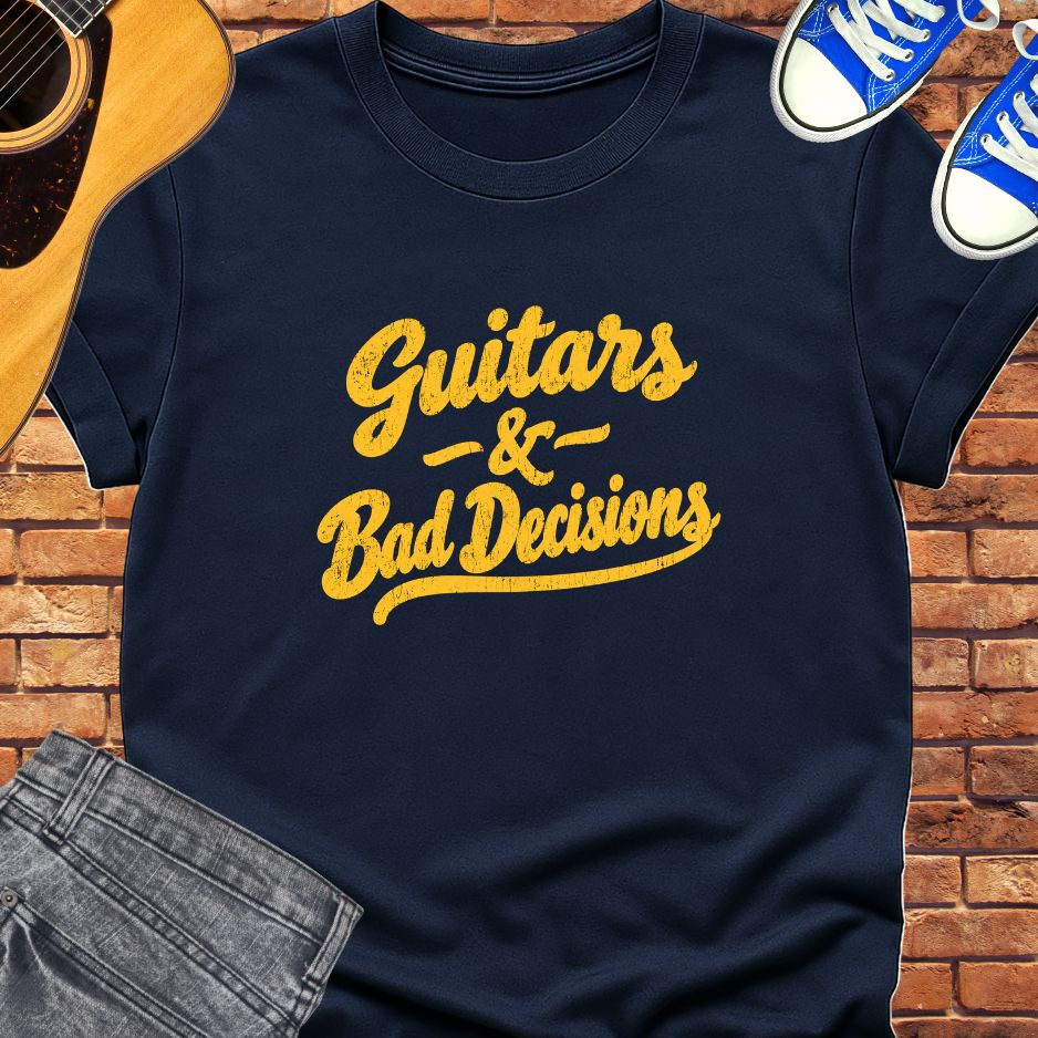 Guitars and Bad decisions tee || Happiness and Music Merch