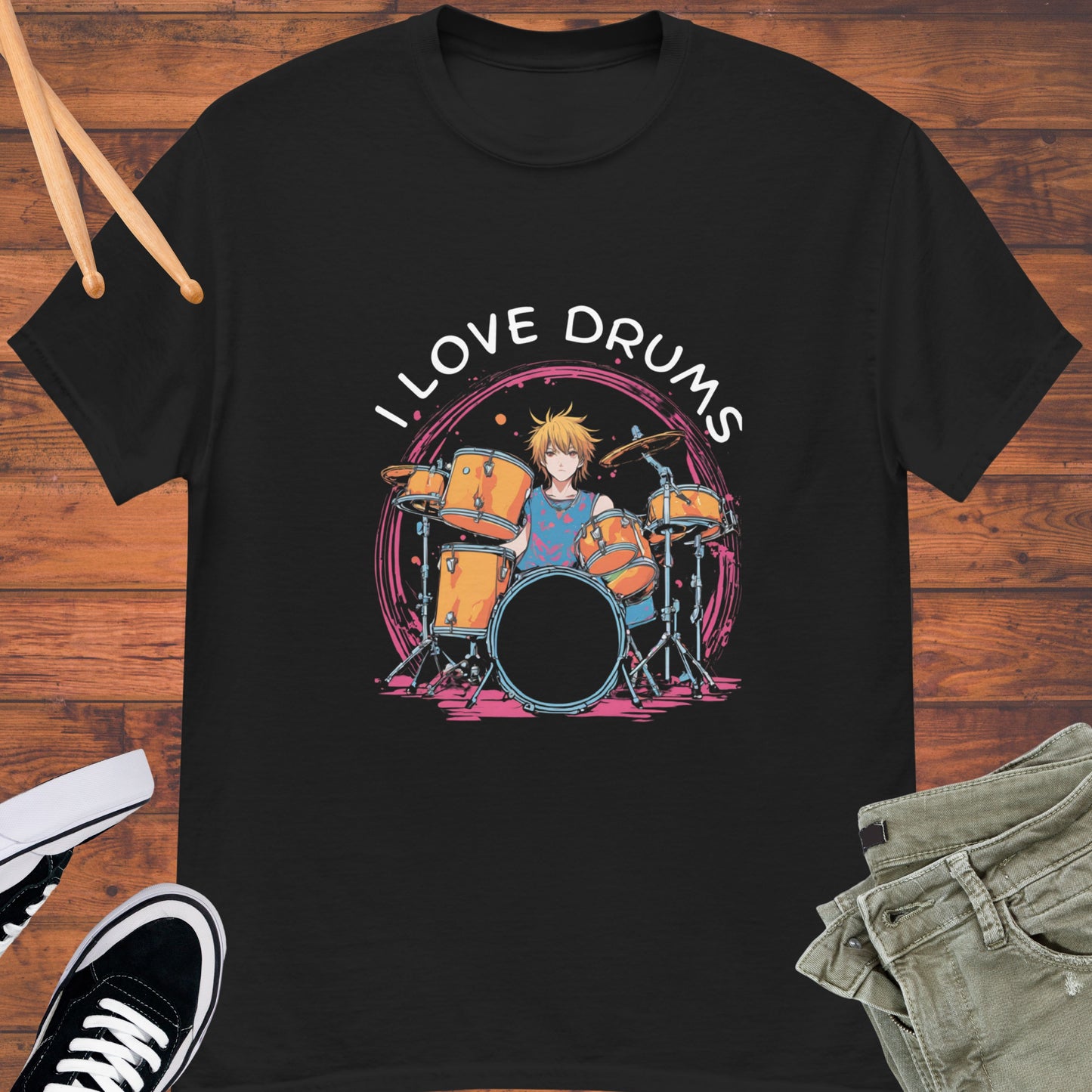 I Love Drums Unisex tee || Happiness and Music Merch