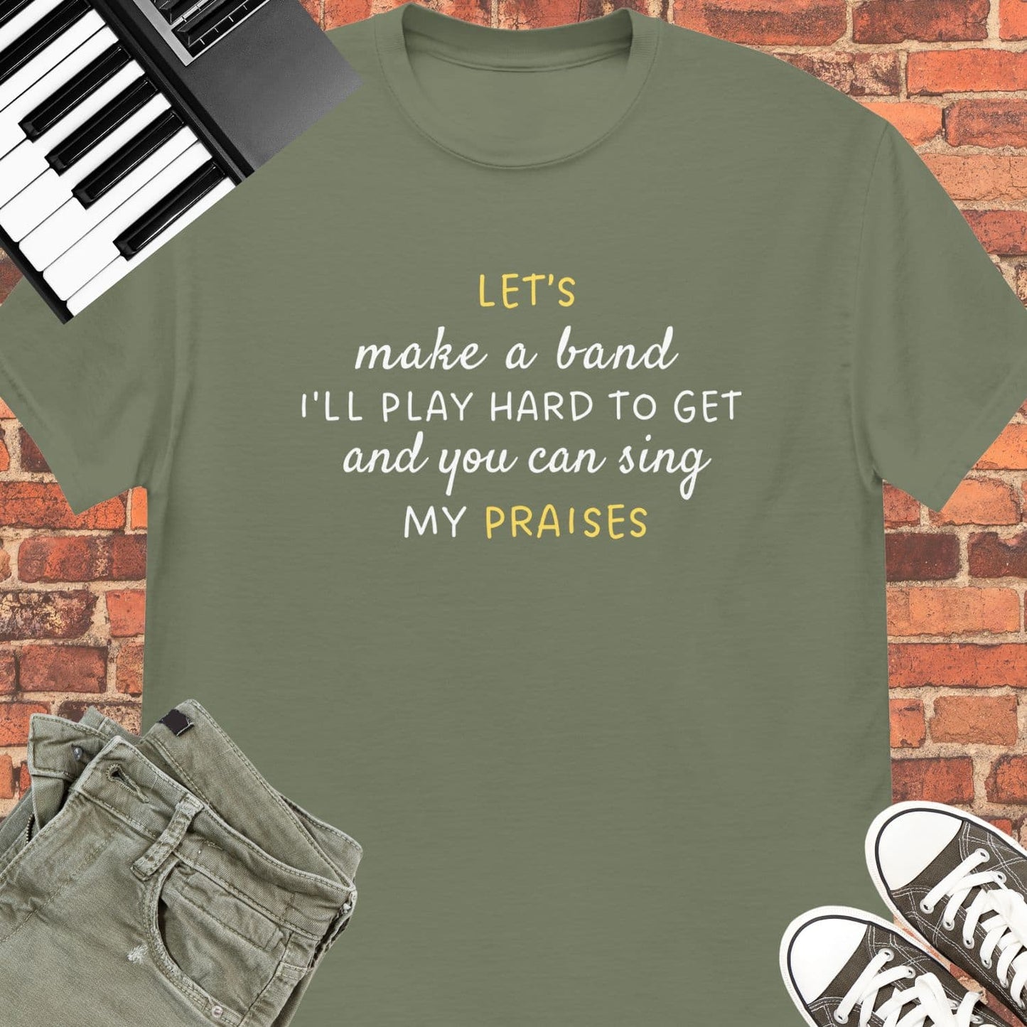 Let's Make a Band Unisex tee || Happiness and Music Merch