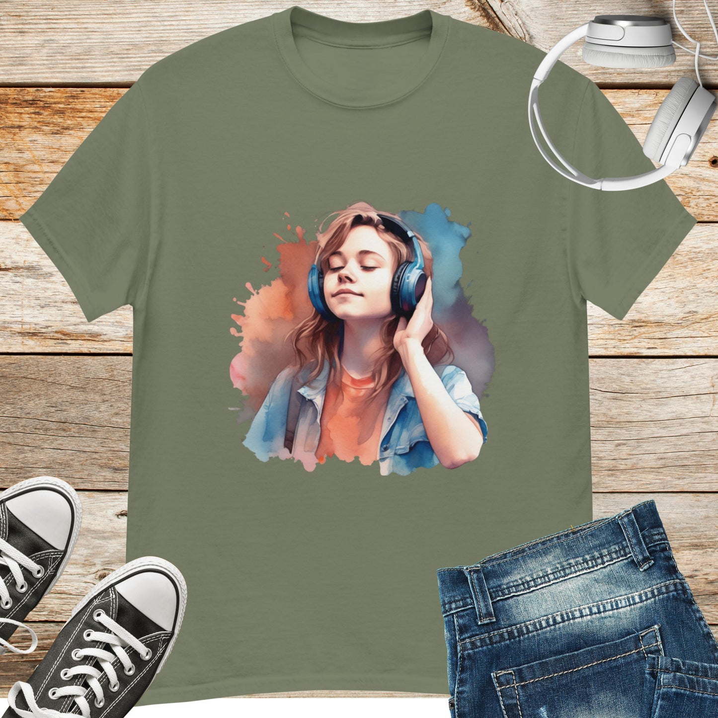 Listening to music 1 Unisex tee || Happiness and Music Merch