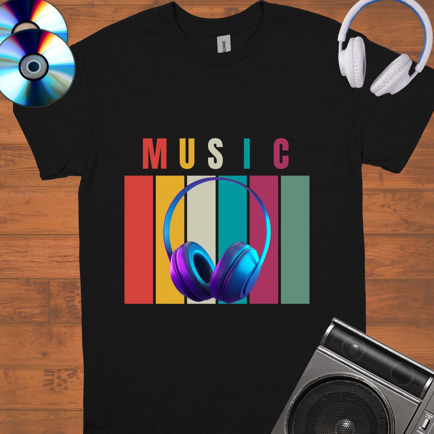 Music and Headphones Unisex tee || Happiness and Music Merch