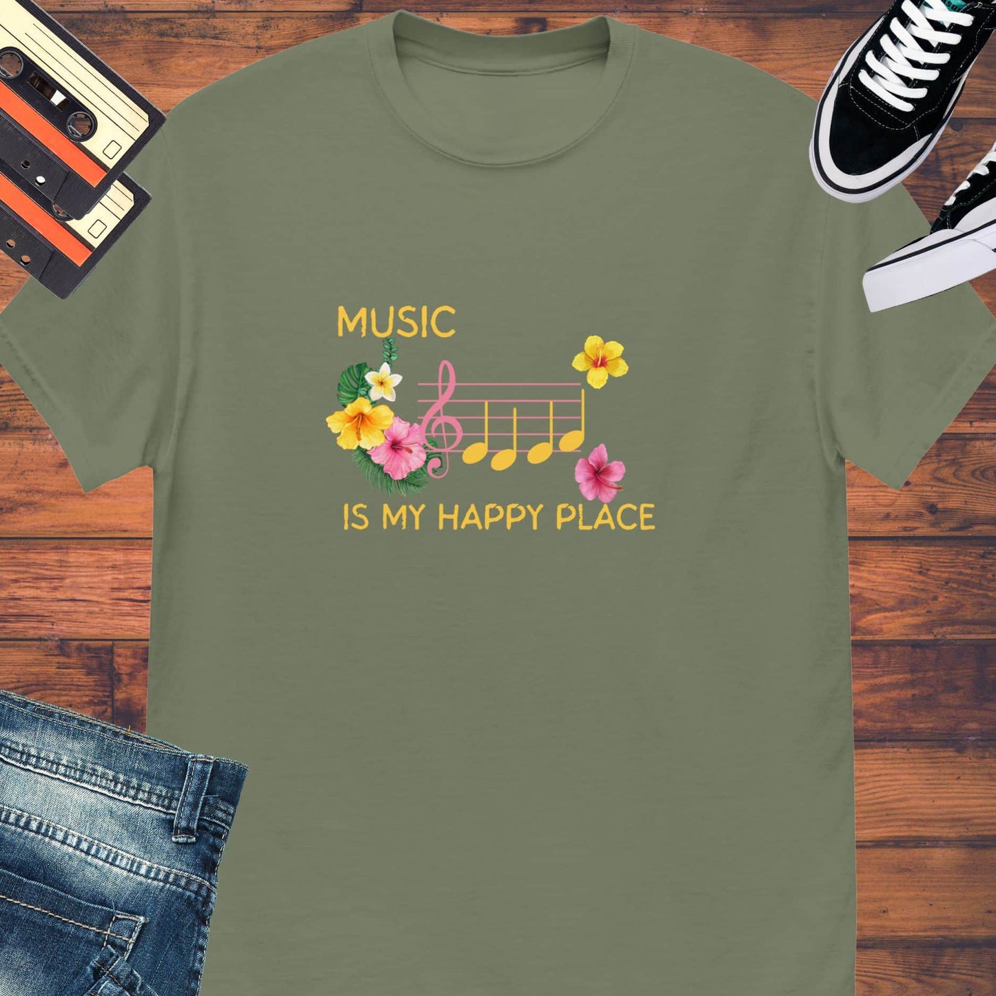 Music is my Happy Place tee || Happiness and Music Merch