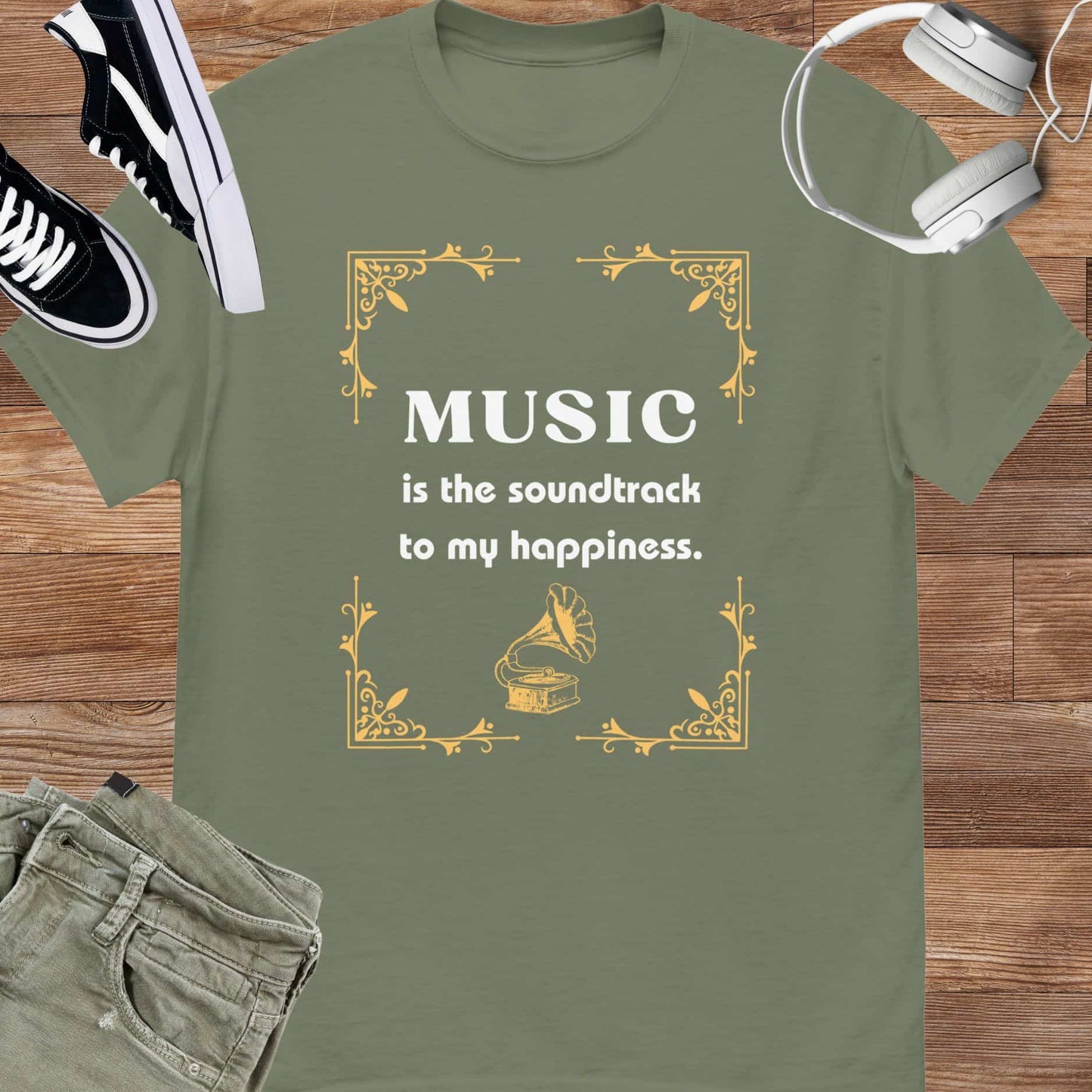 Music is the Soundtrack tee || Happiness and Music Merch