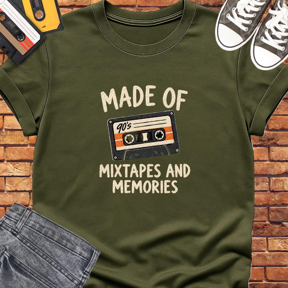 made of mixtapes tee || Happiness and music Merch
