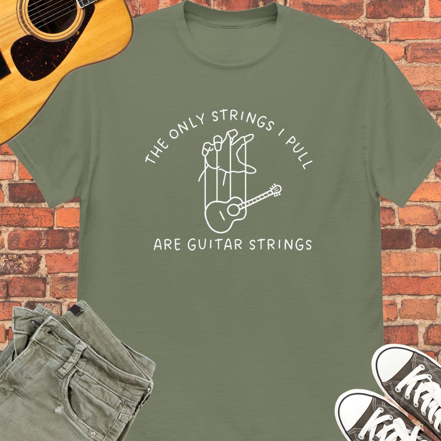 The Only Strings I Pull Unisex tee || Happiness and Music Merch