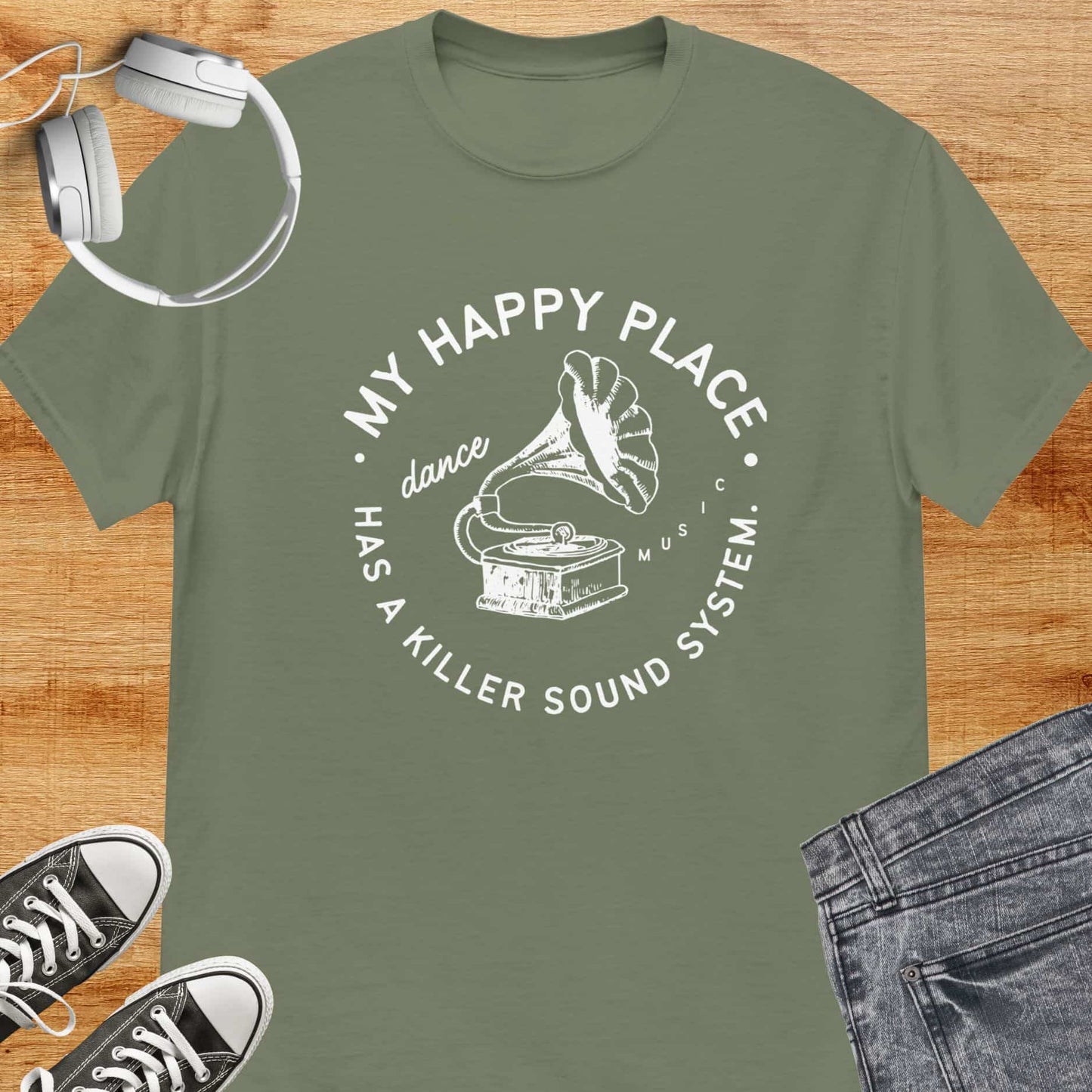 My Happy Place Unisex tee || Happiness and Music Merch