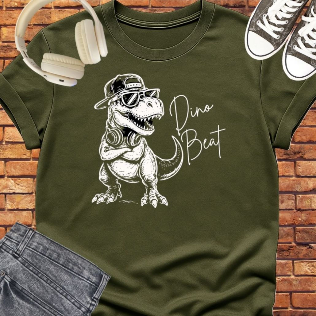 Dino Beat tee || Happiness and Music Merch