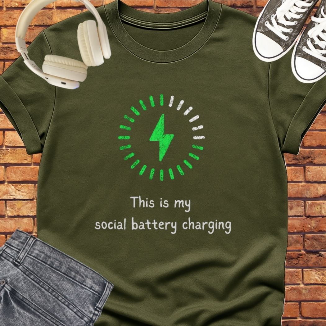 Social Battery tee || Happiness and Music Merch