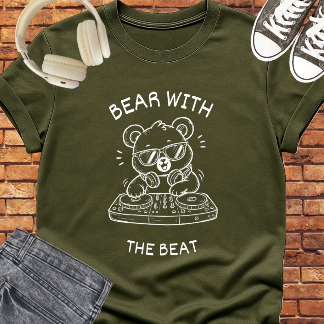 Bear With the Beat tee|| Happiness and Music Merch