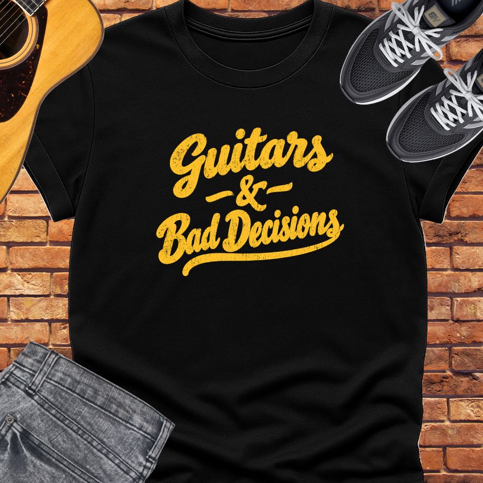 Guitars and Bad decisions tee || Happiness and Music Merch