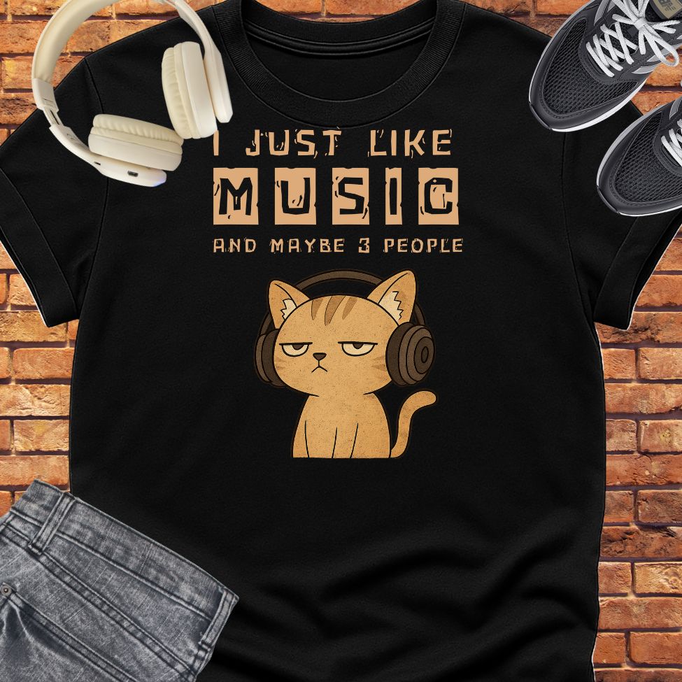 I Just Like Music tee || Happiness and Music Merch