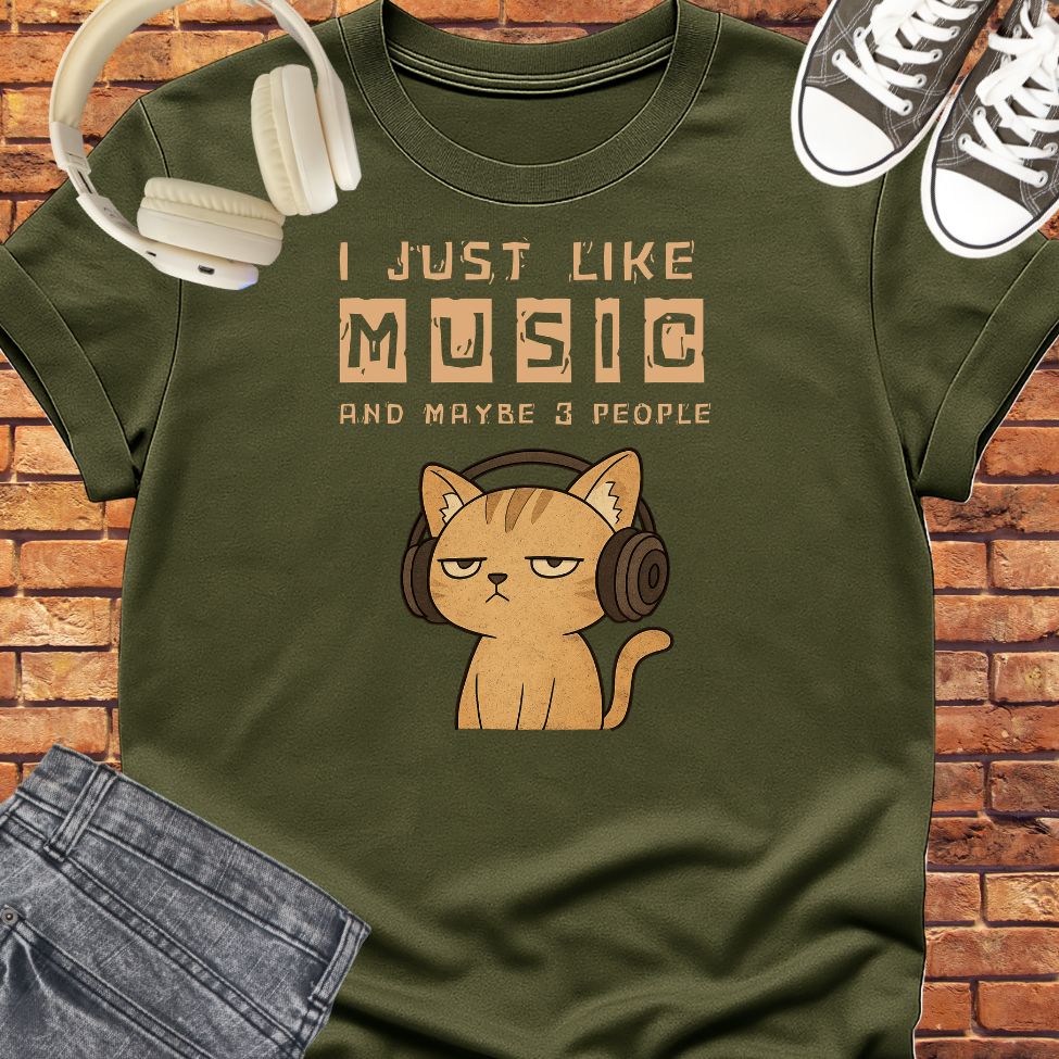I Just Like Music tee || Happiness and Music Merch