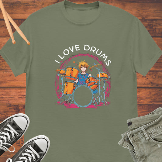 I Love Drums Unisex tee || Happiness and Music Merch