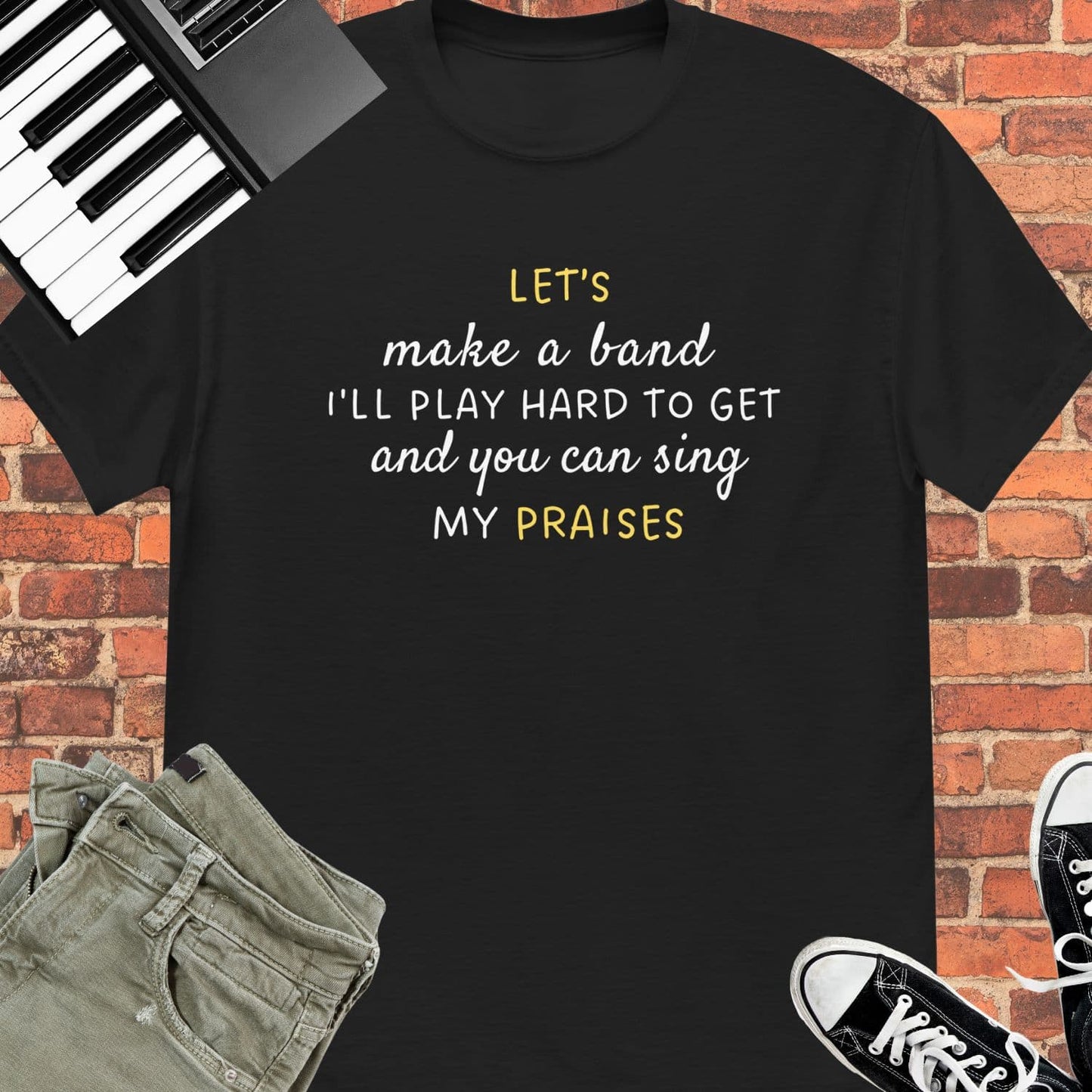 Let's Make a Band Unisex tee || Happiness and Music Merch