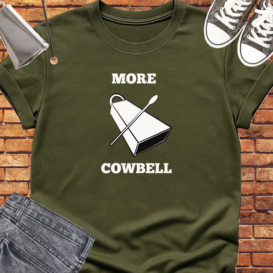 More Cowbell classic tee || Happiness and Music Merch