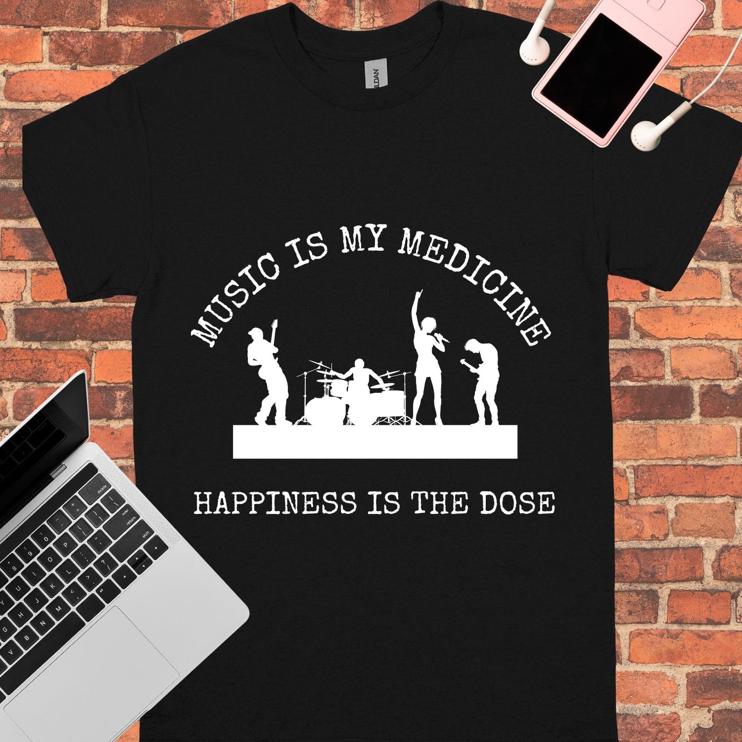 Music is my medicine Unisex tee || Happiness and Music Merch