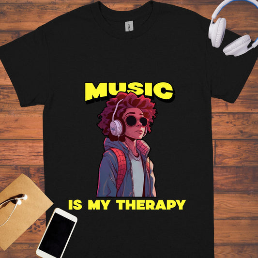 Music is my therapy Unisex tee || Happiness and Music Store