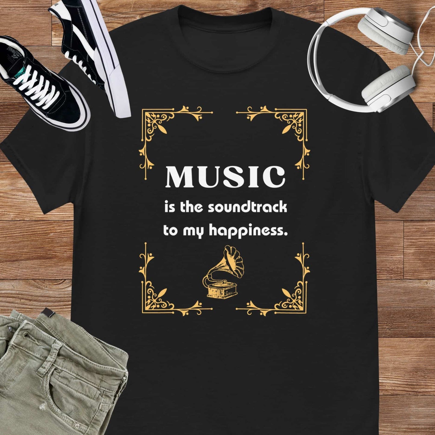 Music is the Soundtrack tee || Happiness and Music Merch