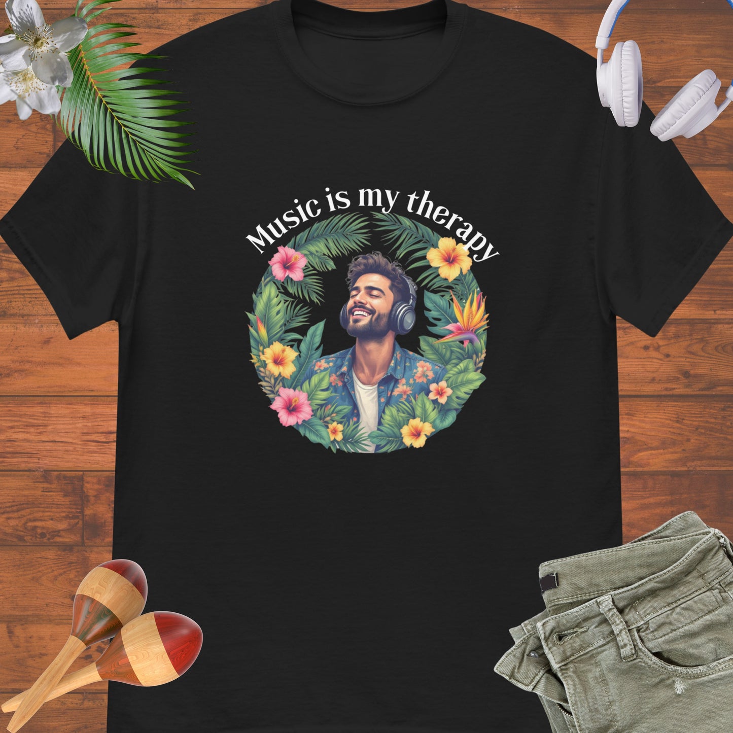 Music is my Therapy Unisex tee 2 || Happiness and Music Merch