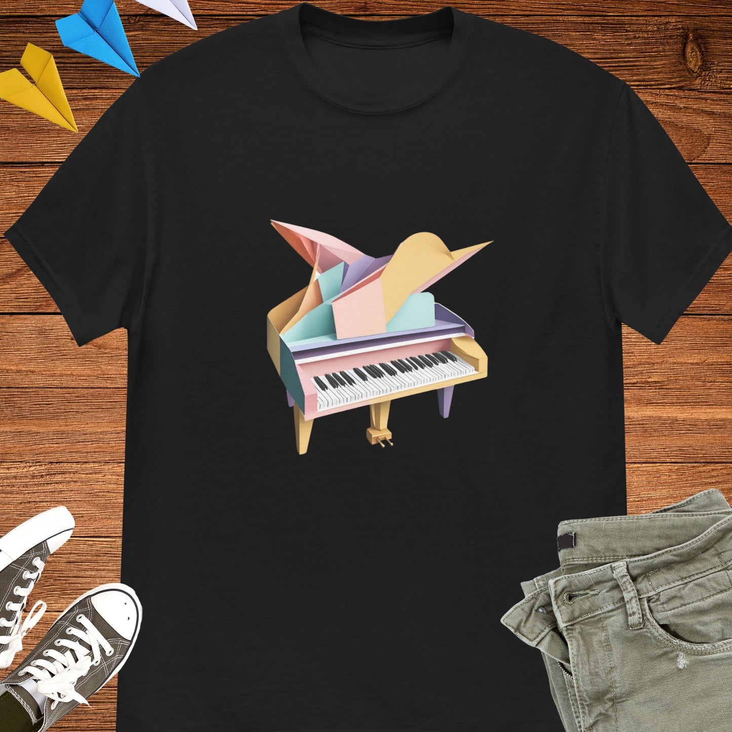 Piano Origami Unisex tee || Happiness and Music Merch