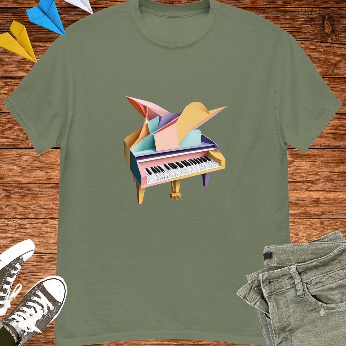 Piano Origami Unisex tee || Happiness and Music Merch