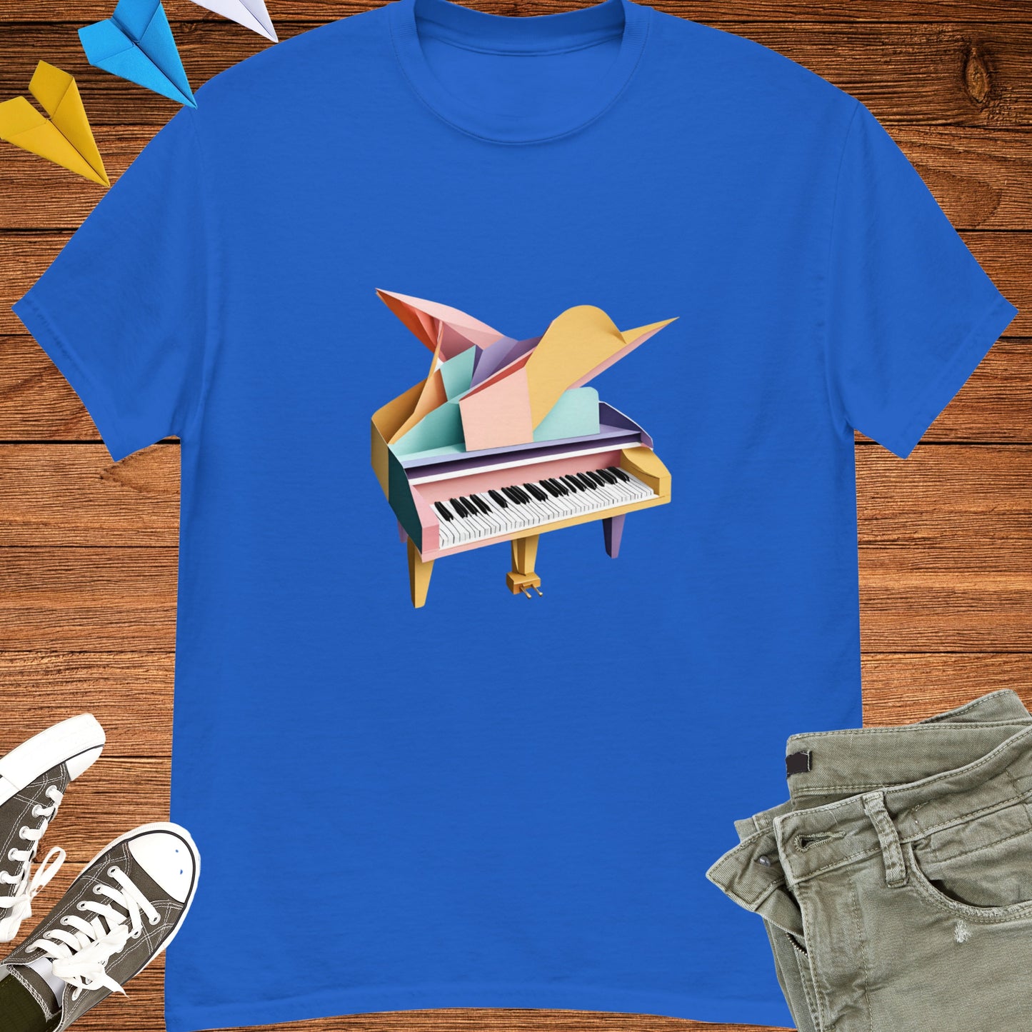 Piano Origami Unisex tee || Happiness and Music Merch
