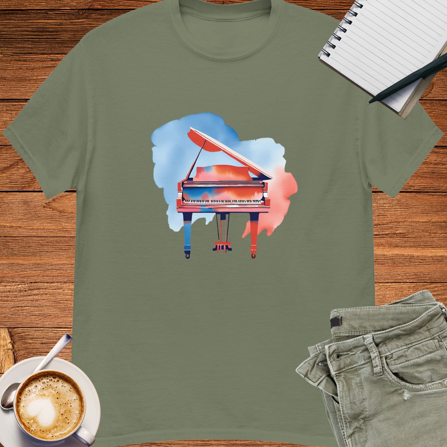 Piano Water Painting Unisex tee || Happiness and music Merch