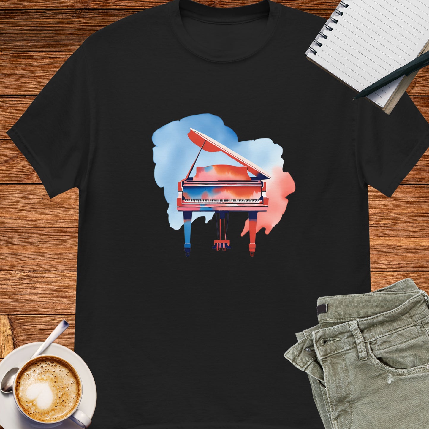 Piano Water Painting Unisex tee || Happiness and music Merch
