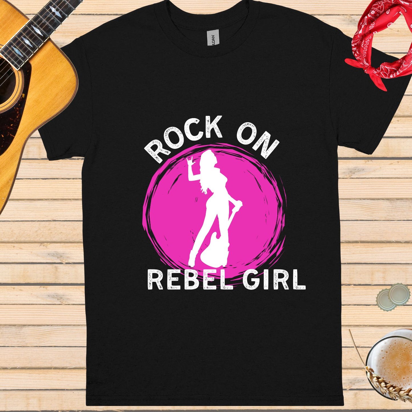 Rock on Rebel Girl T-shirt || Happiness and Music Merch