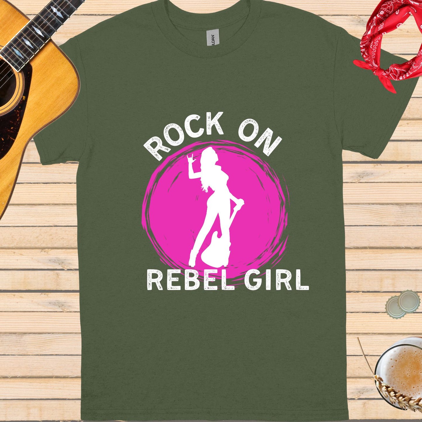 Rock on Rebel Girl T-shirt || Happiness and Music Merch