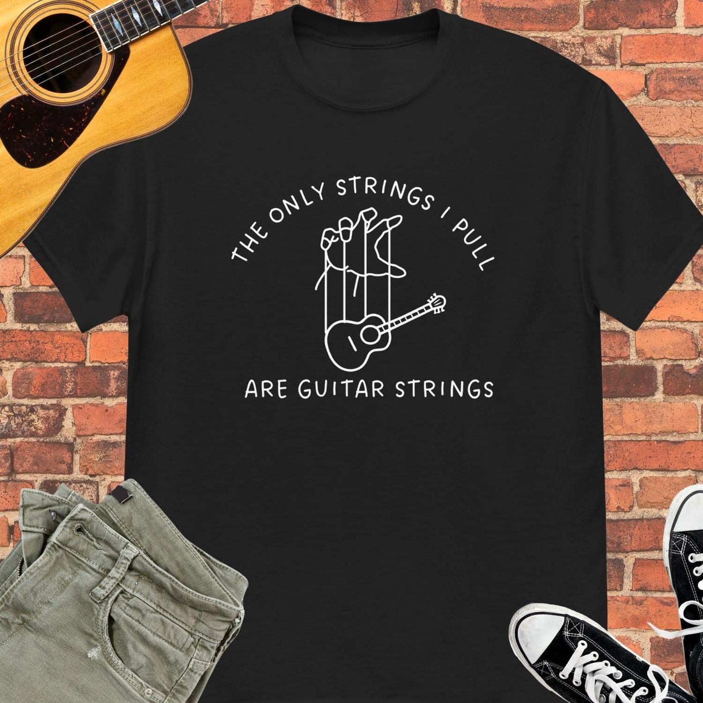 The Only Strings I Pull Unisex tee || Happiness and Music Merch