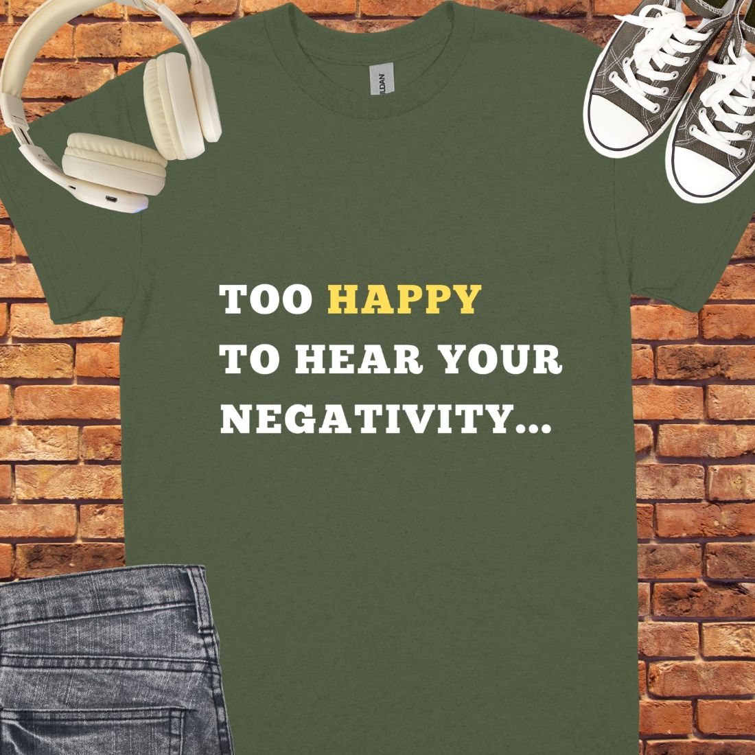 Too Happy Unisex tee || Happiness and Music Merch