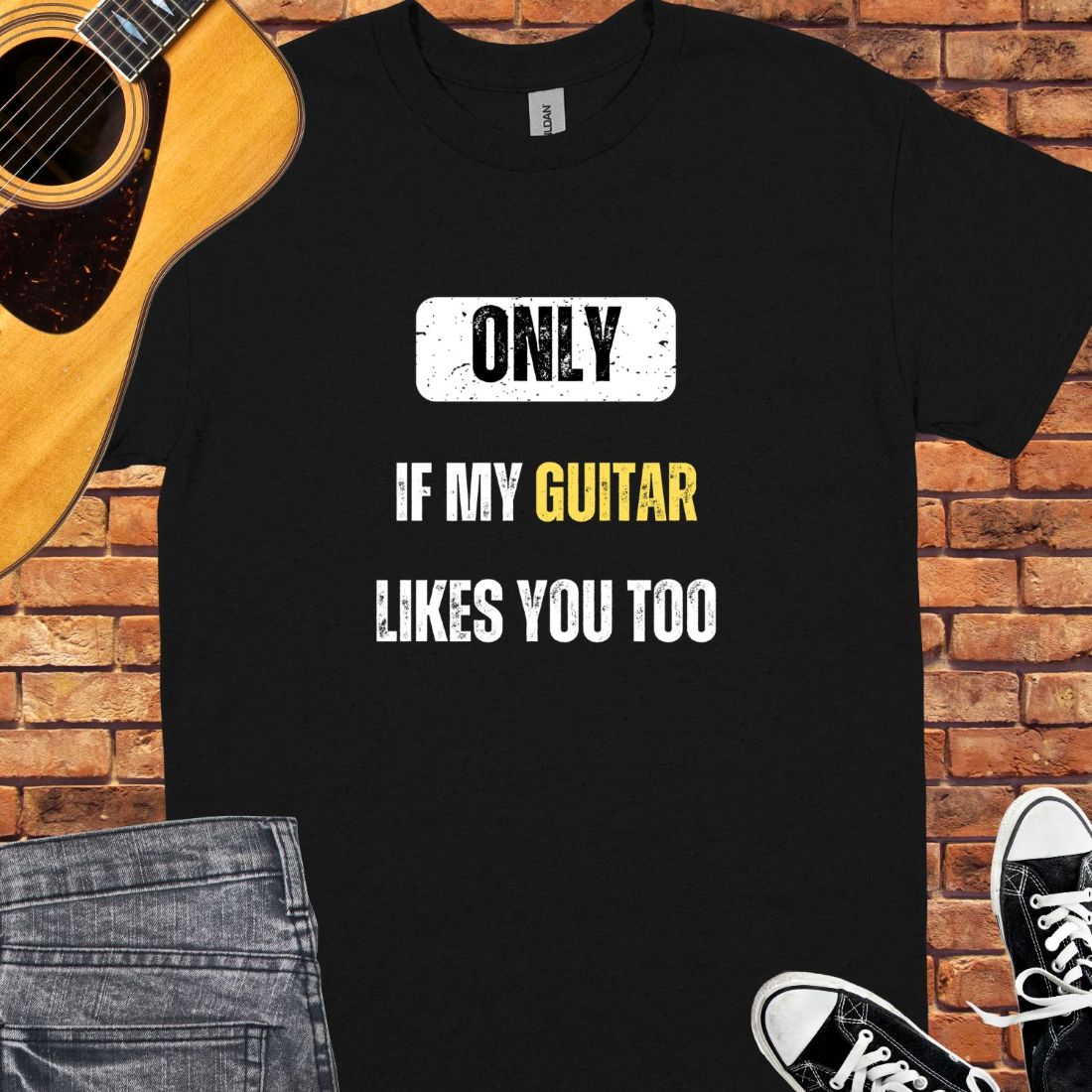 Only if my guitar likes you Unisex tee || Happiness and Music Merch