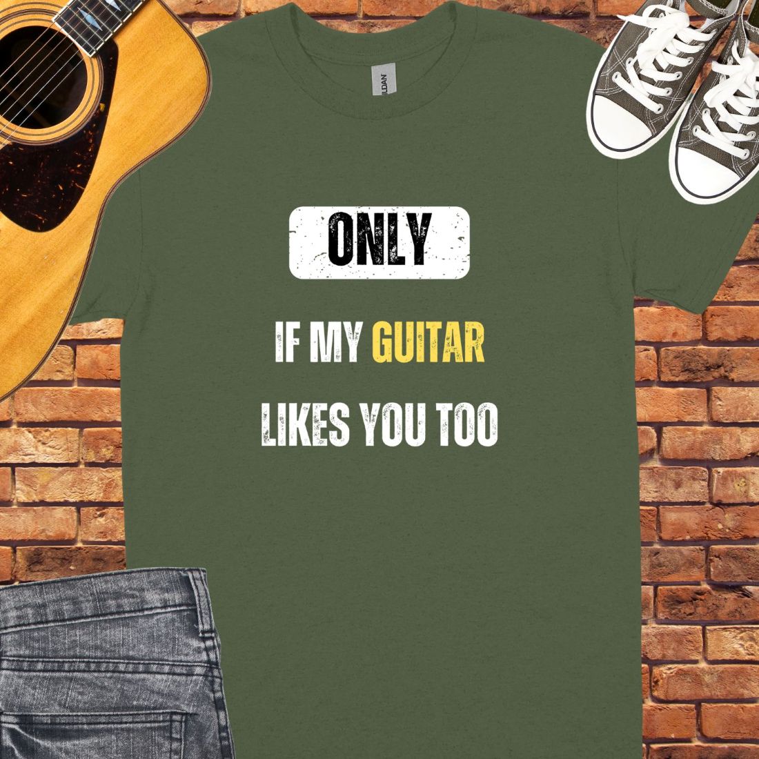 Only if my guitar likes you Unisex tee || Happiness and Music Merch