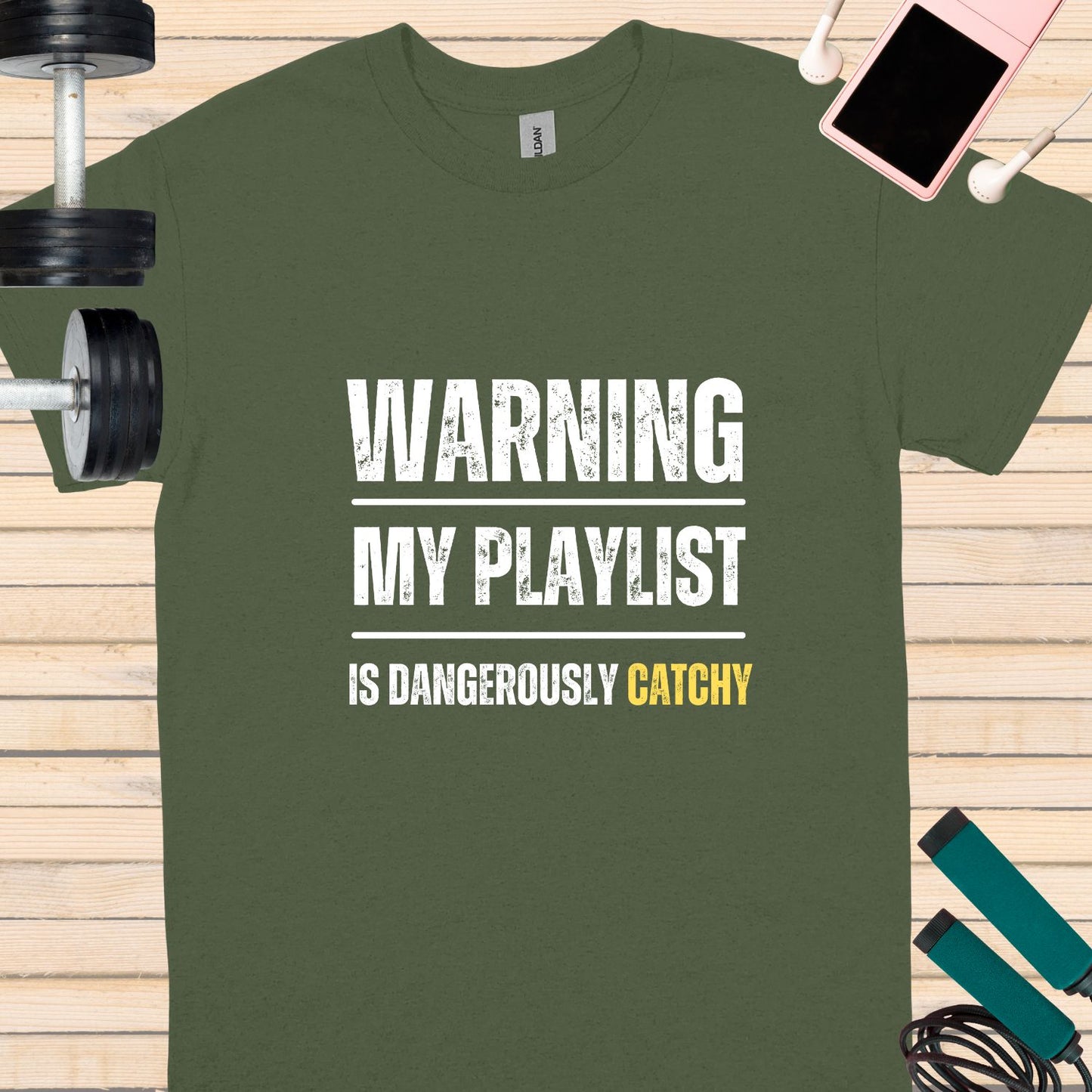 Warning My playlist is Dangerously Catchy Unisex tee || Happiness and music Merch