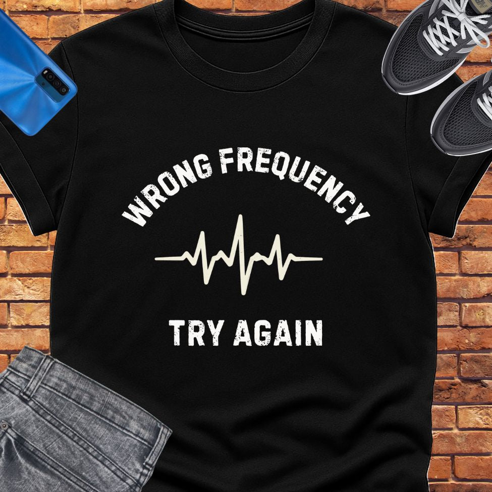 Wrong Frequency tee || Happiness and Music Merch