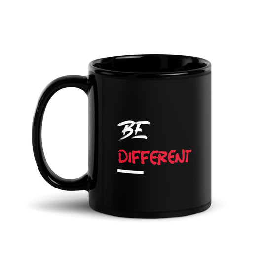 Be Different Black Glossy Mug || Happiness and Music Merch