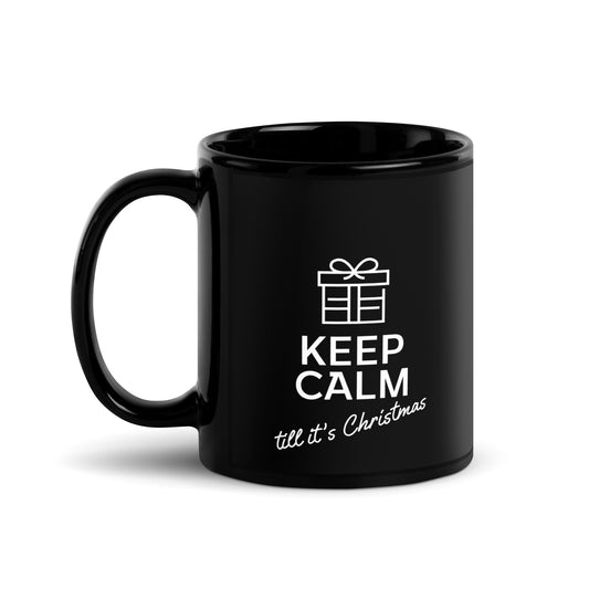 Keep Clam Christmas Black Glossy Mug || Happiness and Music Merch