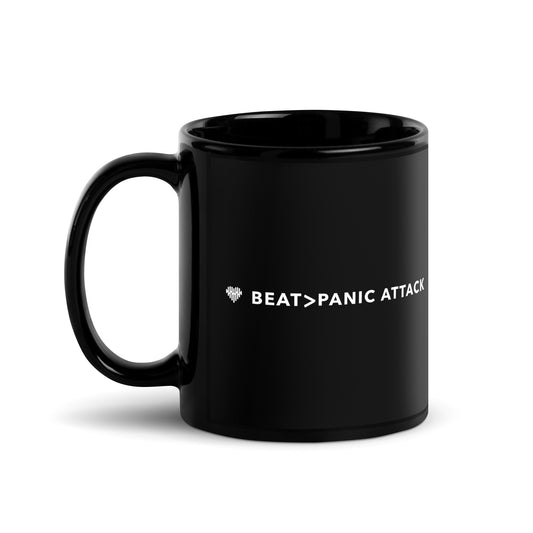 Beat > Panic Attack Black Glossy Mug || Happiness and Music Merch