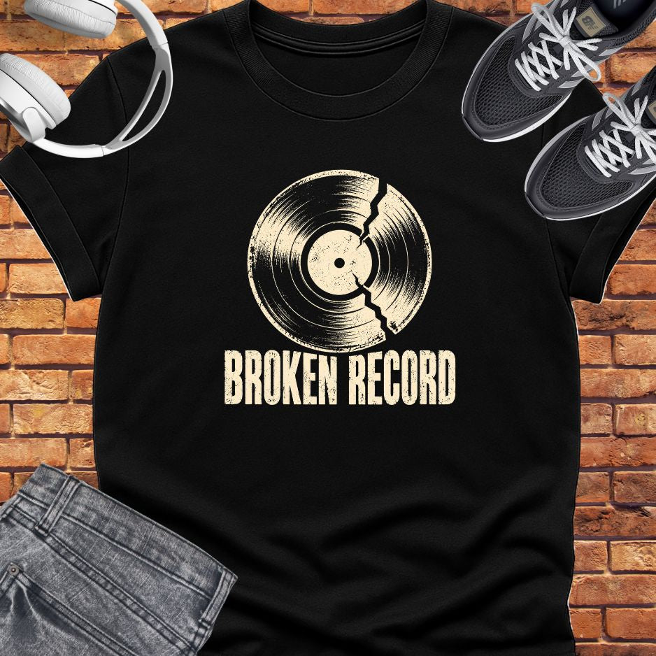 Broken Record classic tee || Happiness and Music Merch