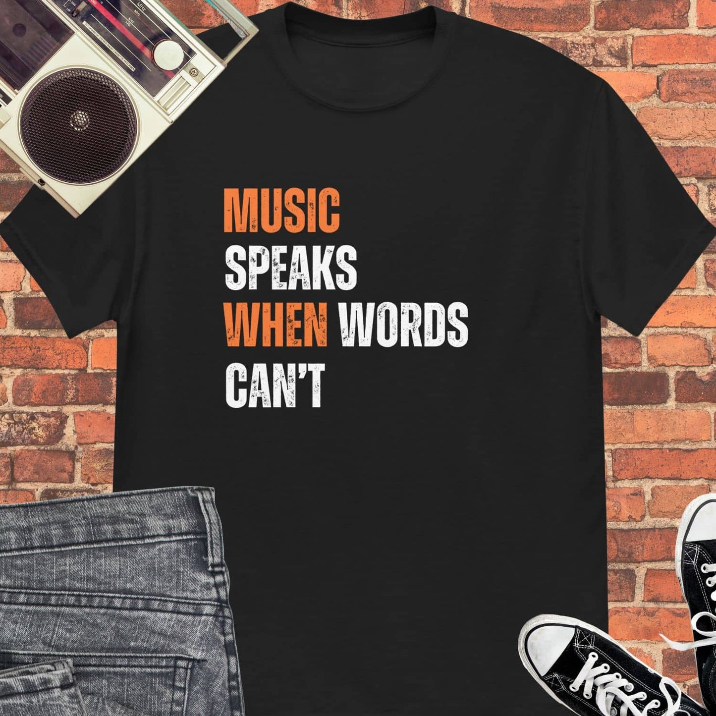 Music Speaks When Words Can't Unisex tee || Happiness and Music Merch