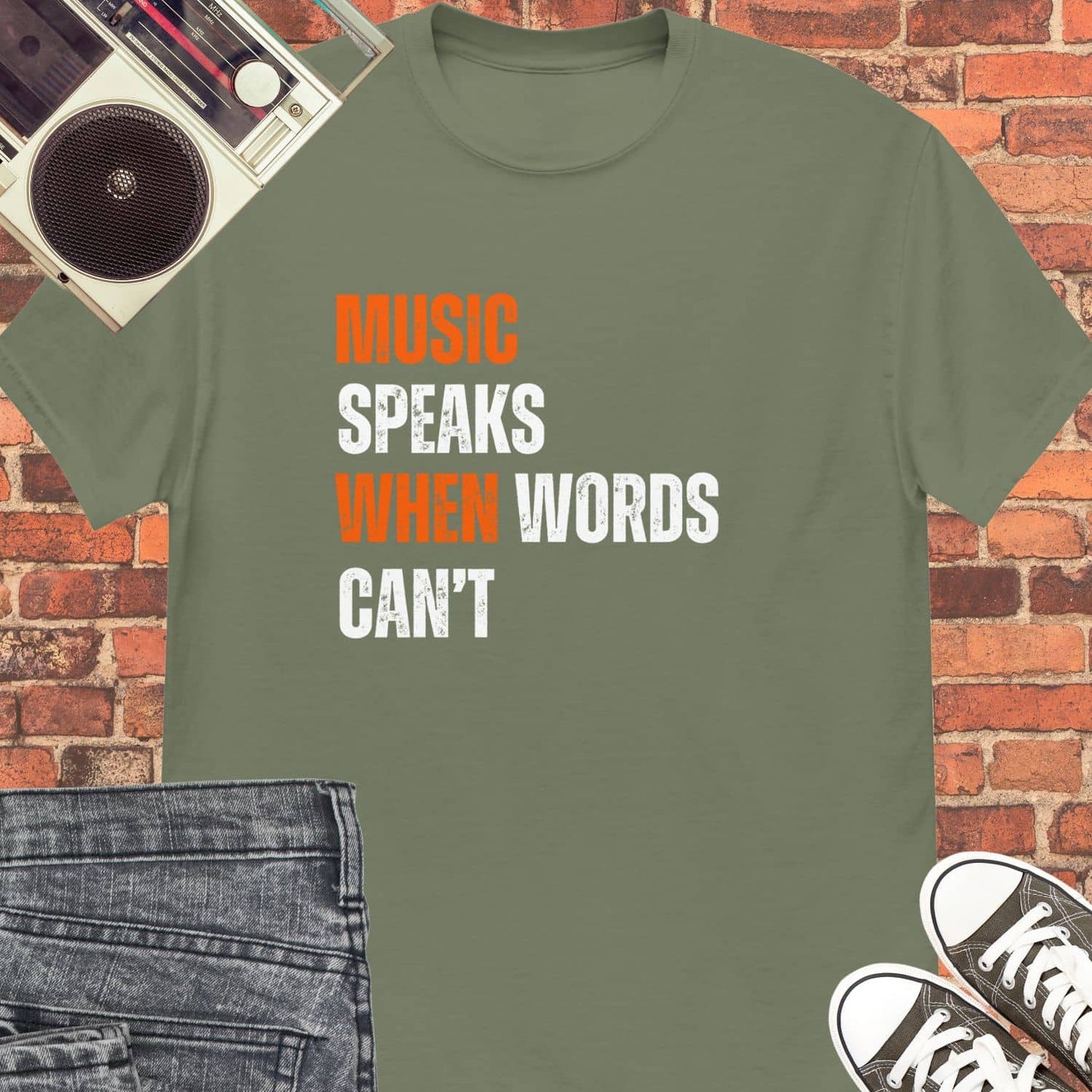 Music Speaks When Words Can't Unisex tee || Happiness and Music Merch
