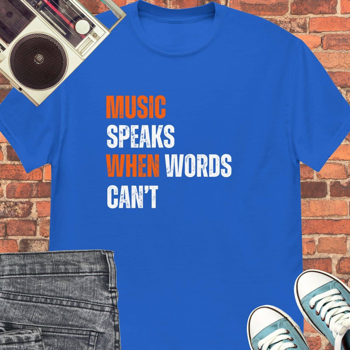 Music Speaks When Words Can't Unisex tee || Happiness and Music Merch