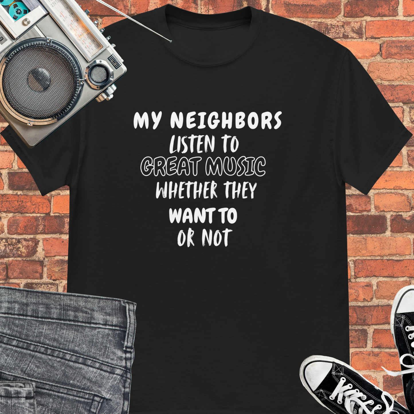 my Neighbors Unisex tee || Happiness and Music Merch