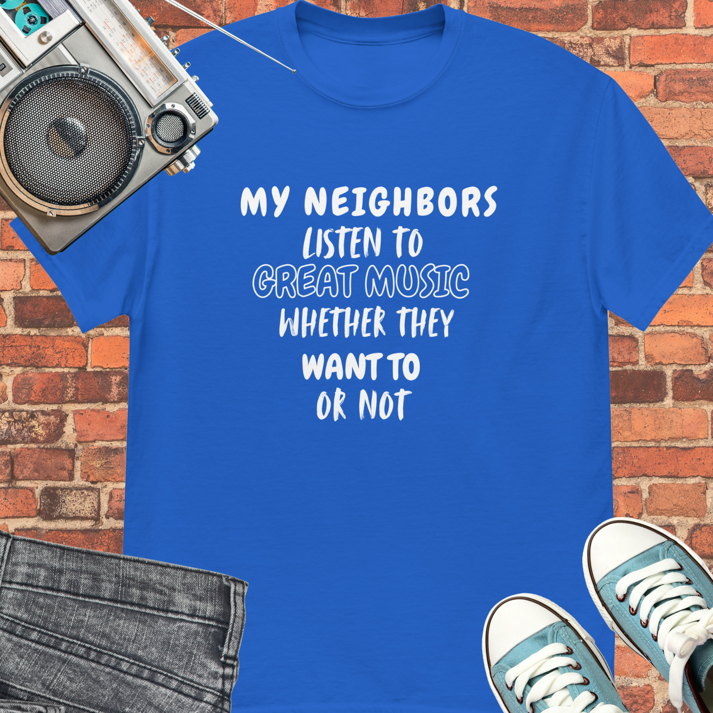 my Neighbors Unisex tee || Happiness and Music Merch