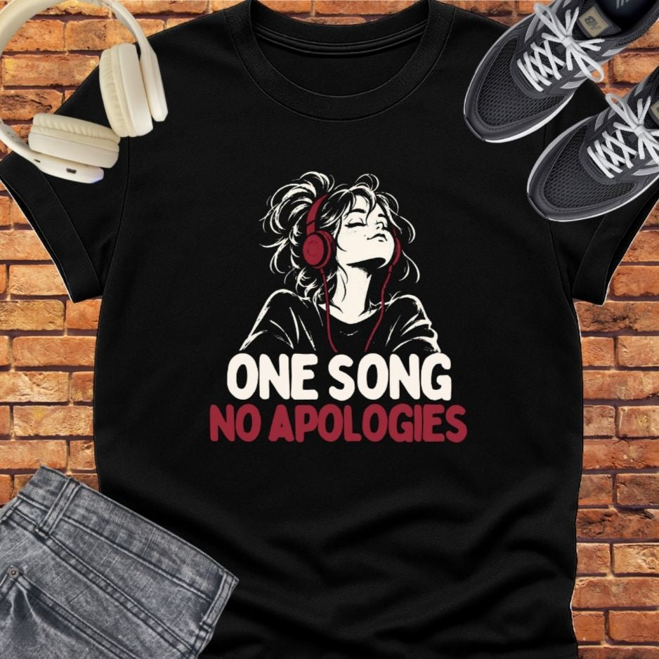 one song no apologies tee || Happiness and Music Merch