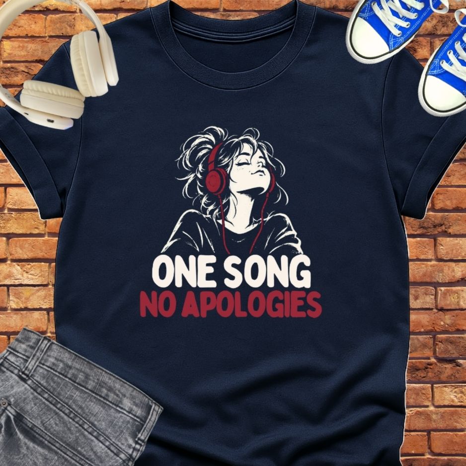 one song no apologies tee || Happiness and Music Merch