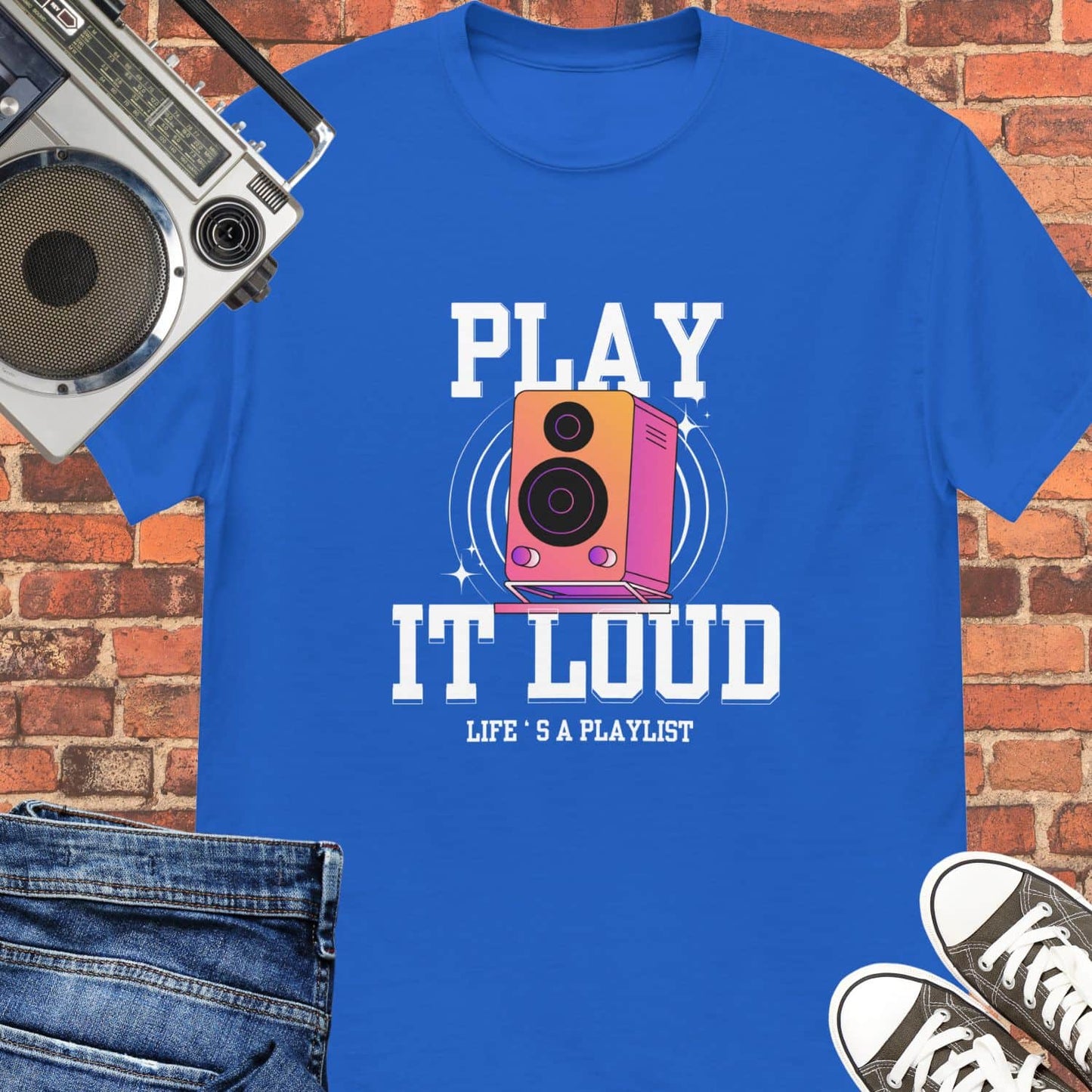 Play it Loud Unisex tee || Happiness and Music Merch