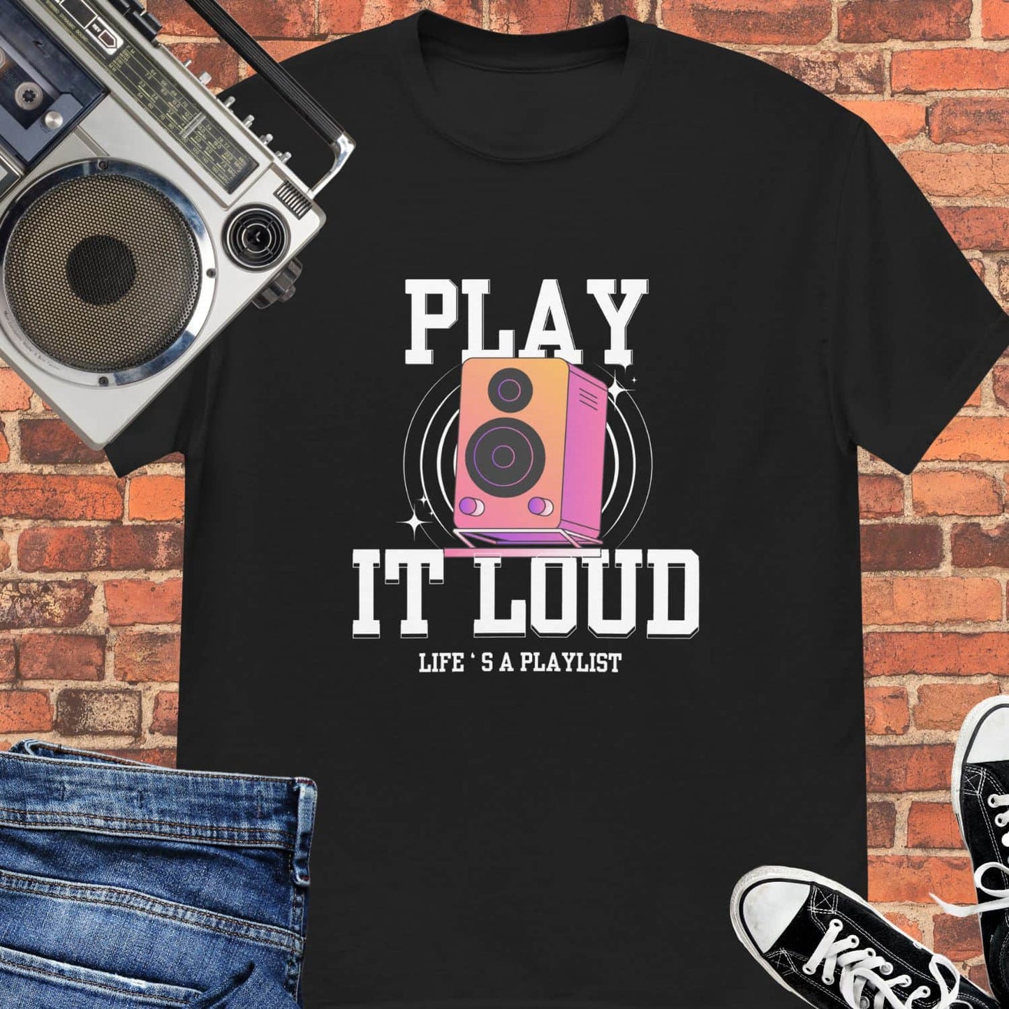 Play it Loud Unisex tee || Happiness and Music Merch