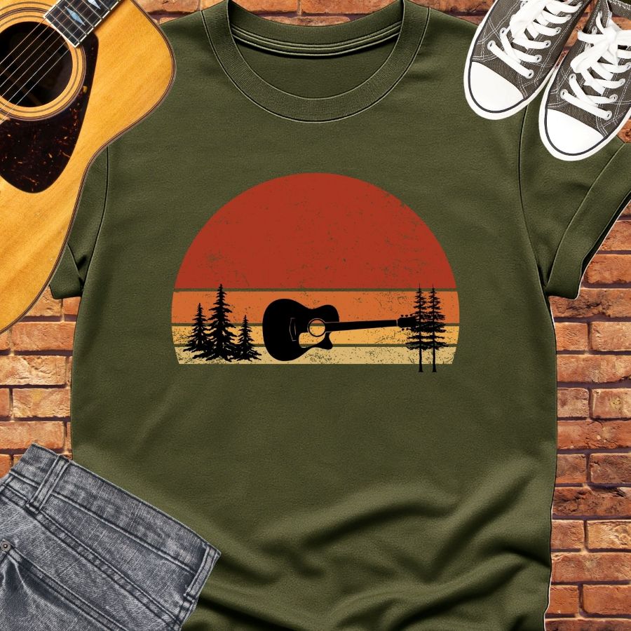 Guitar Sunset tee || Happiness and Music Merch
